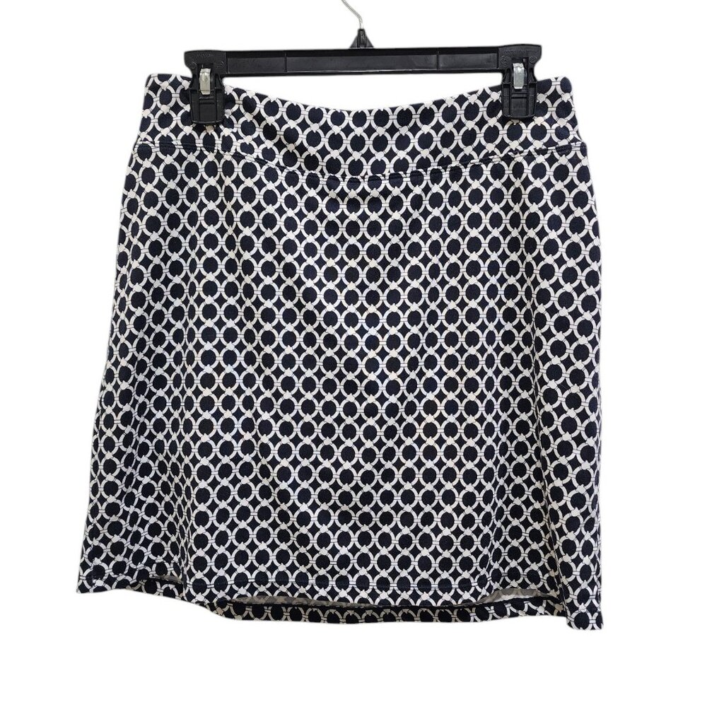 Segments Luxe Navy Geometric Skort Size M Built-In Shorts Stretchy Activewear